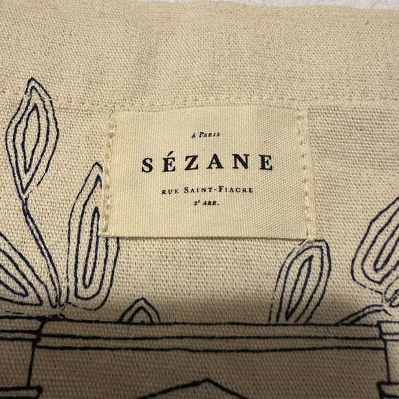 Sezane New Animal Print Canvas Tote Bag - Picture 3 of 3